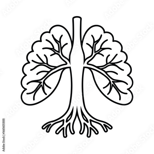 Stylized tree of life resembling human lungs and bronchial tree