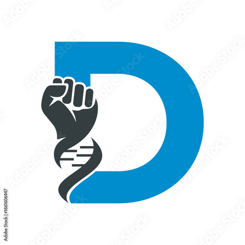 Hand Dan Logo Combine With Letter D Vector Template