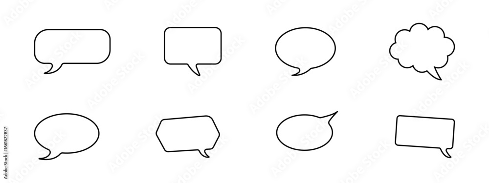 Obraz premium Set of different speech bubbles or chat balloons illustrations