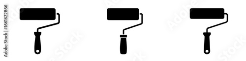 paint rollers silhouette, concept of painting, decoration, or home improvement
