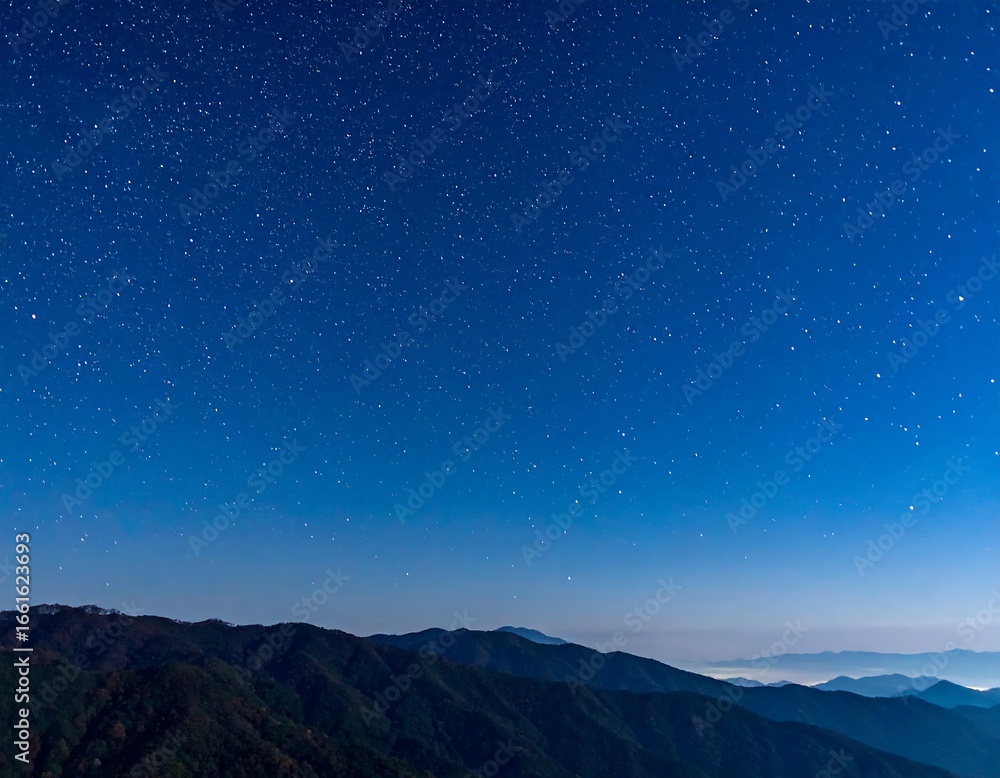 Starry night over mountain ranges Starry night over mountain ranges