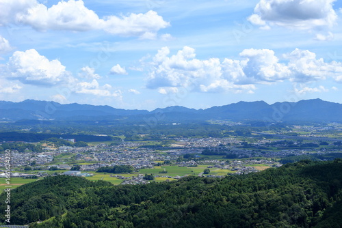 庚申山展望台から見る甲賀市の風景