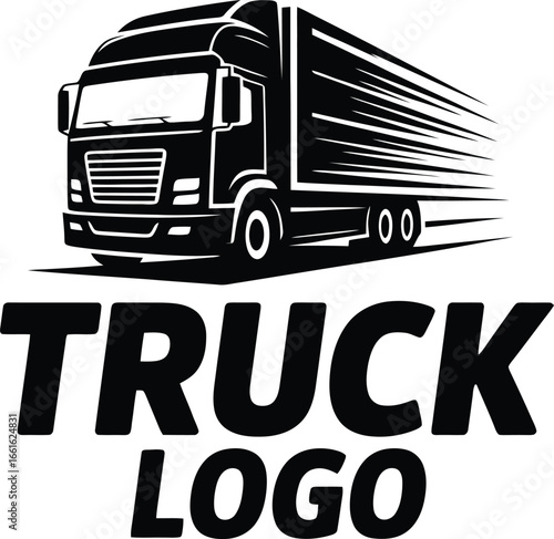 Fast Semi-Truck Transportation Logo Design