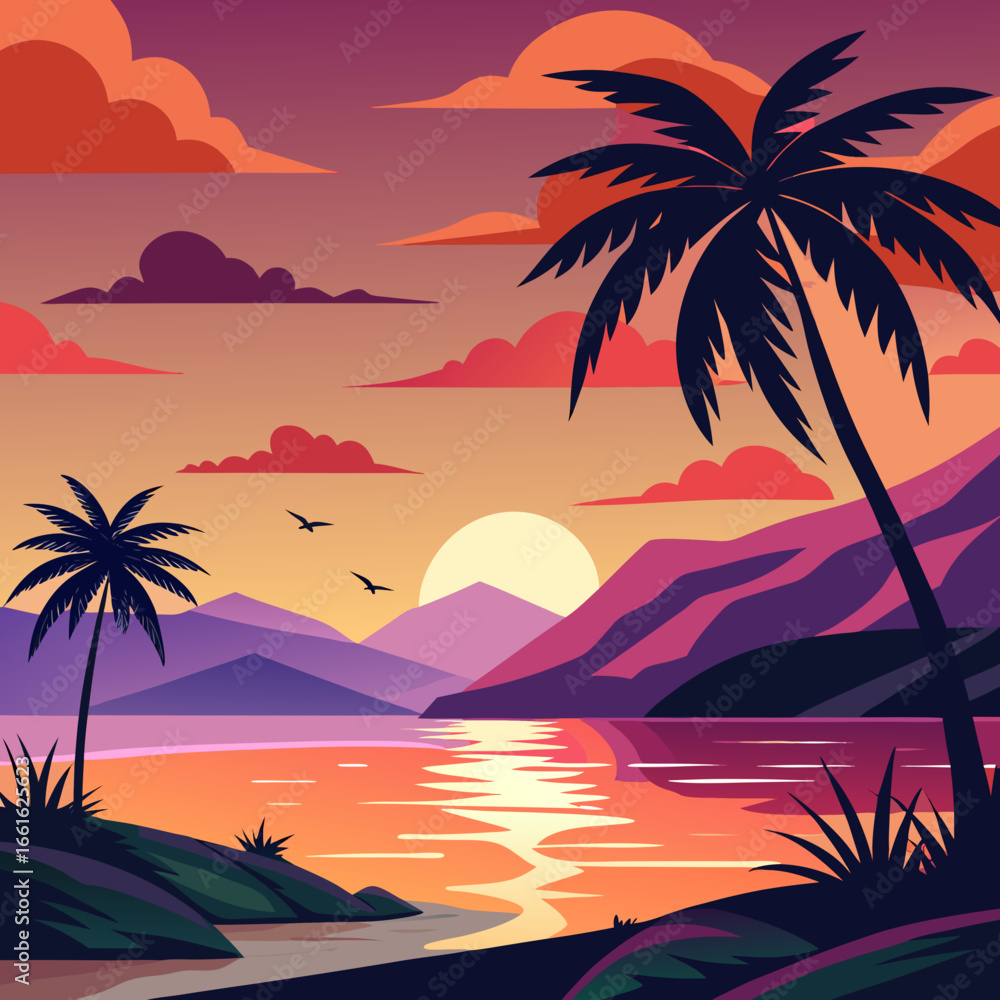 Obraz premium palm trees on the beach