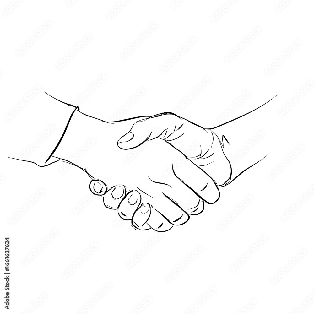 Fototapeta premium Professional Business Handshake Line Art on Transparent Background for Agreement and Partnership