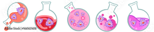 Virus Flask Illustration PNG for Science, Laboratory, and Biology Design