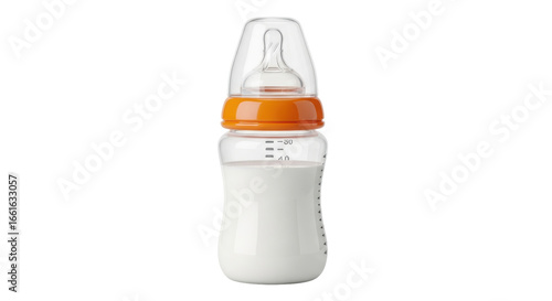 Isolated Baby Bottle with Milk