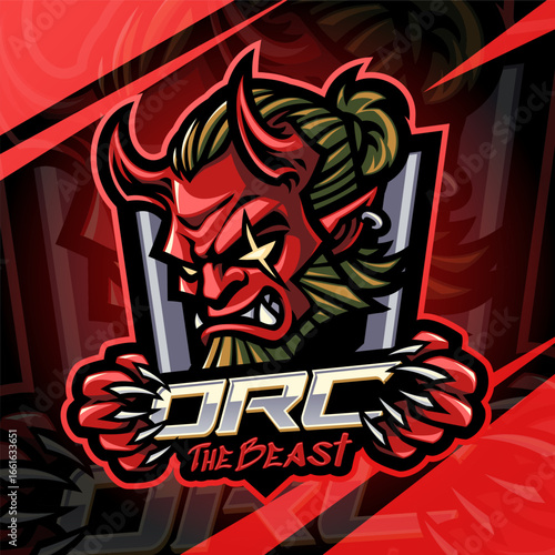 Orc the beast esport mascot logo design