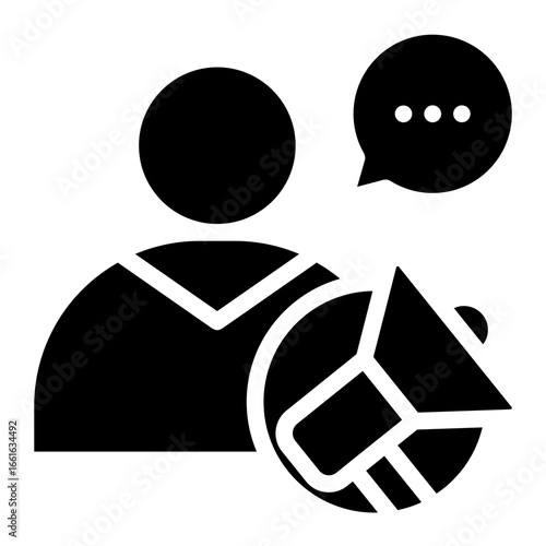 Announcment glyph style vector illustration
