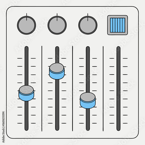 Audio Mixer Control Panel Illustration