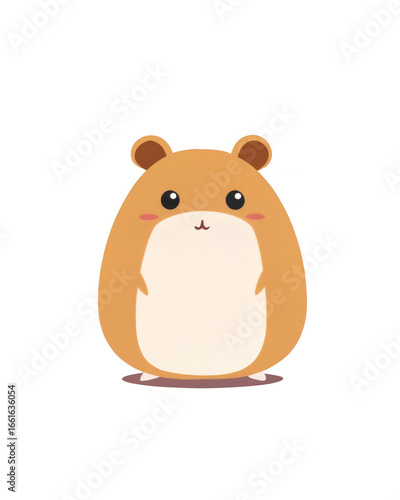 Cute cartoon hamster illustration, perfect for nursery wall art, children's book illustrations, kawaii animal prints, stickers, and kids decor
