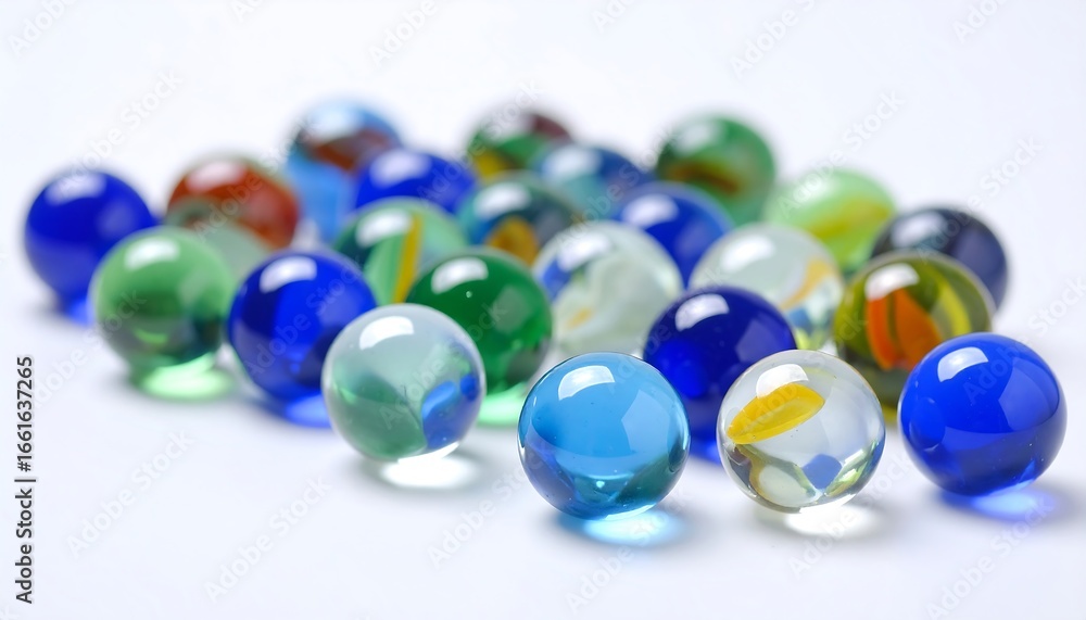 Fototapeta premium Colorful glass marbles grouped