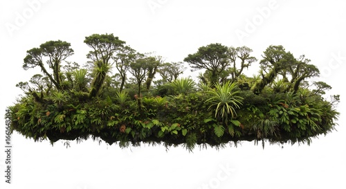 Fototapeta Naklejka Na Ścianę i Meble -  �le tropicale luxuriante lumi�re douce v�g�tation dense. AI Generated