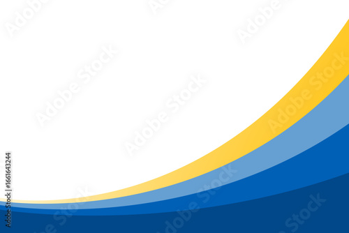Abstract minimalist blue and yellow line wave background. vector illustration