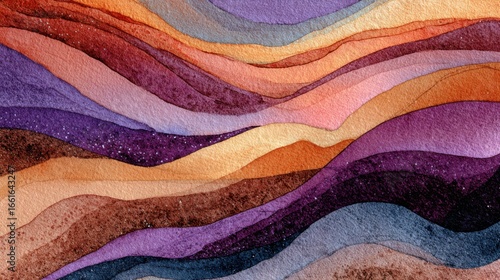 abstract watercolor landscape waves