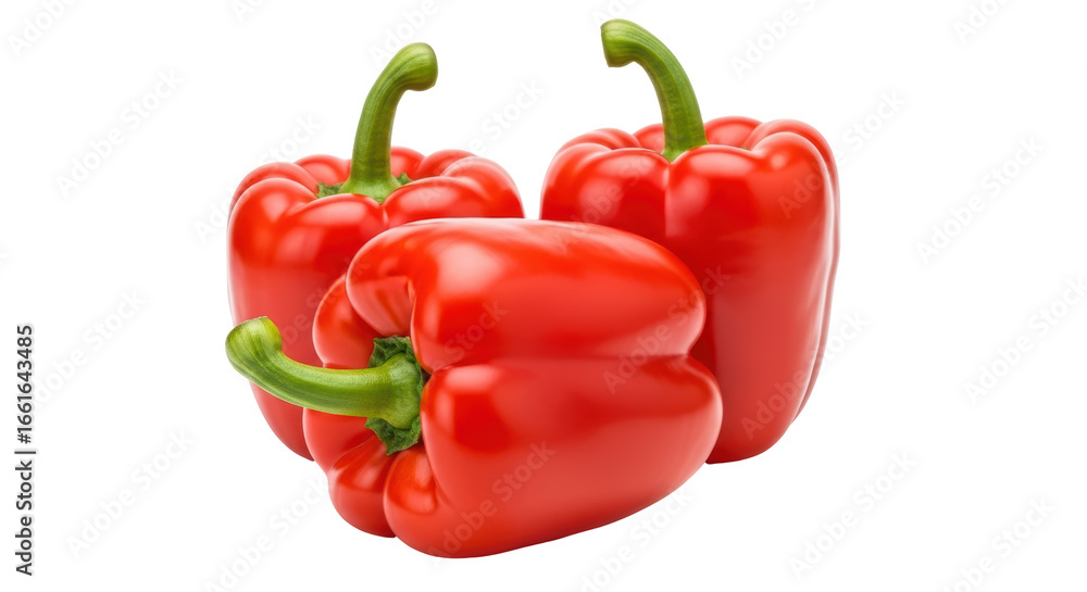 Isolated Red Bell Peppers Isolated Red Bell Peppers