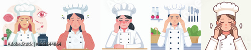 vector character chef with sore eyes