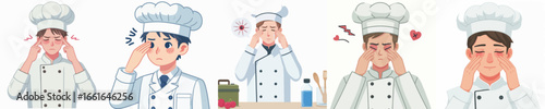 chef character vector with sore eyes
