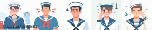 vector character sailor sore eyes