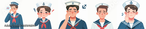 vector character sailor sore eyes