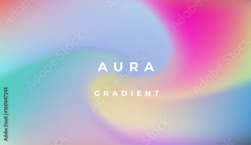 Abstract vector illustration features a modern aura gradient style, with swirling pastel blue, purple and pink colors blending smoothly to create a dreamy, soothing visual theme.

