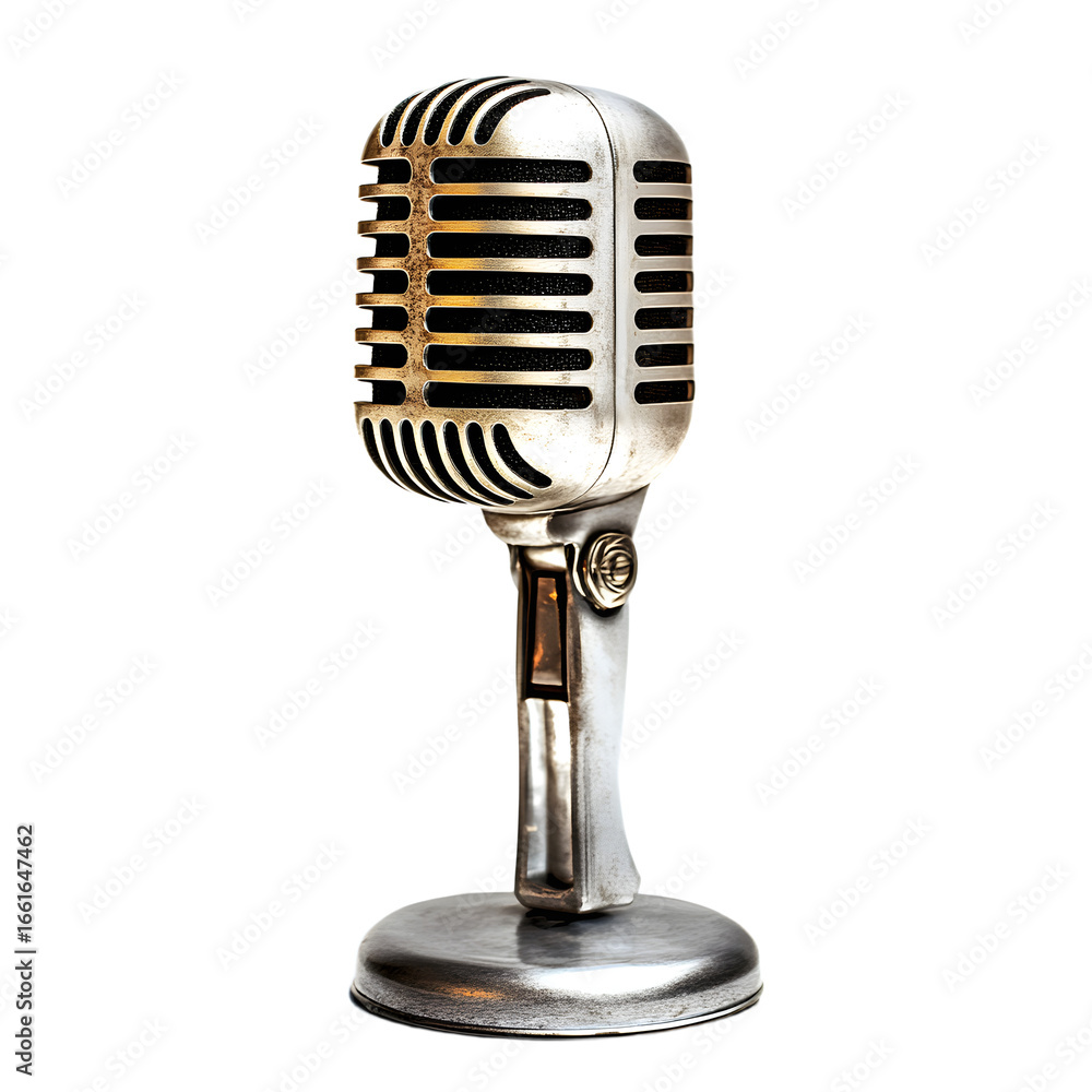 Fototapeta premium Vintage Microphone Echoing with Untold Stories - Retro Audio Equipment Visualized