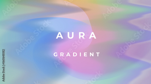 Abstract vector illustration features a modern aura gradient style, with swirling pastel blue, purple and pink colors blending smoothly to create a dreamy, soothing visual theme.
