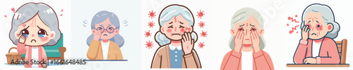 vector grandmother sore eyes