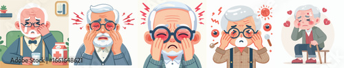 vector of grandfather with sore eyes