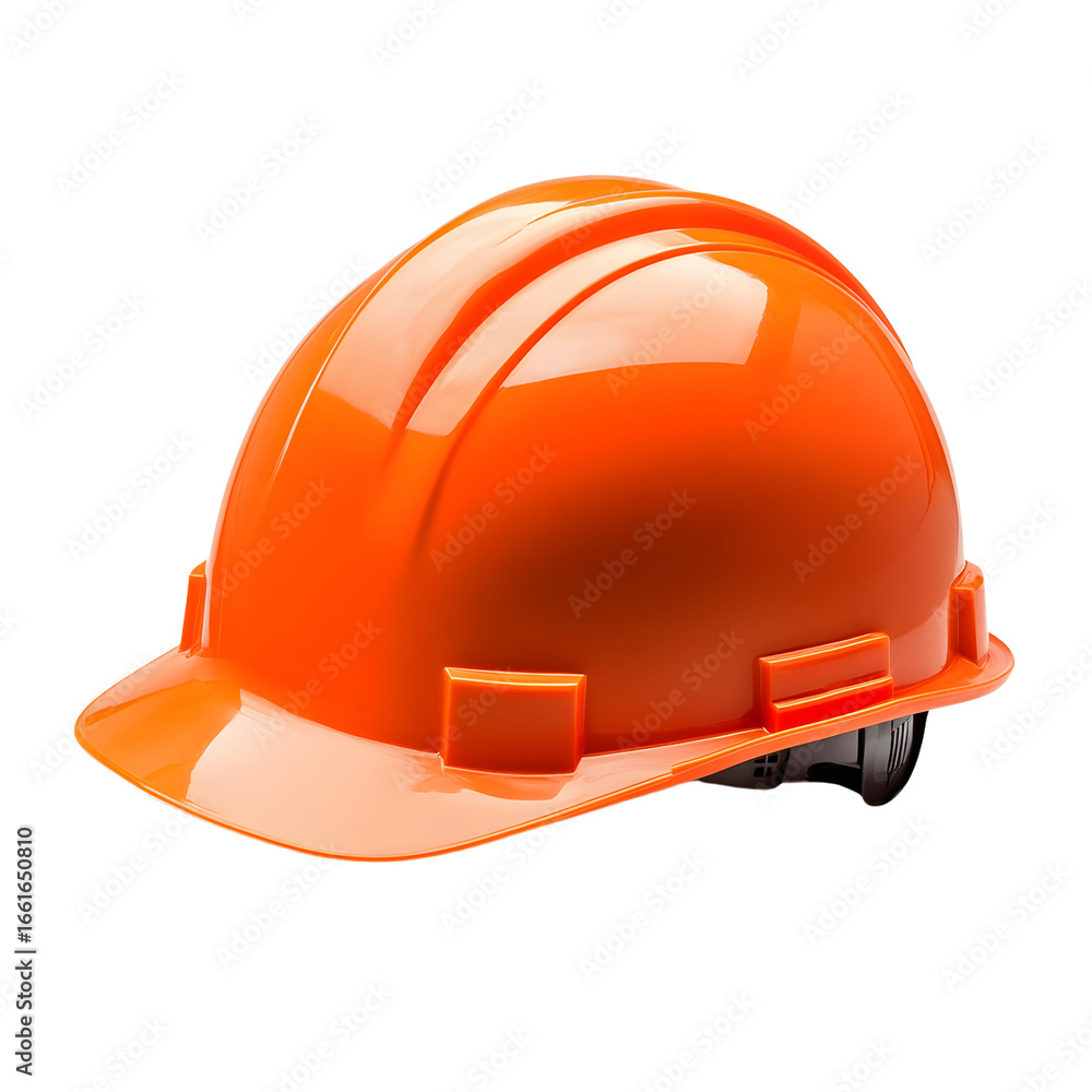 Fototapeta premium Vibrant Orange Construction Hard Hat Symbolizes Safety and Workmanship