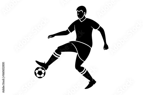 Football Player Kicking Ball Icon – Symbol of Soccer, Sports, and Active Lifestyle