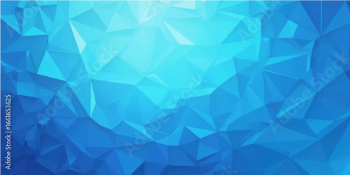 Abstract geometric triangle mosaic pattern with a light blue diamond shape and polygon style background