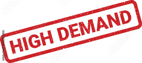 Red High Demand Grunge Rubber Stamp Illustration for Marketing Campaigns