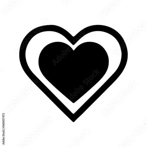 Simple black double heart icon 