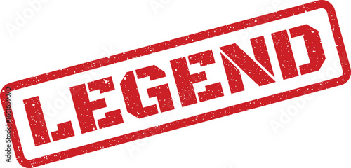 Red legend rubber stamp illustration with grunge texture for promotional designs or print