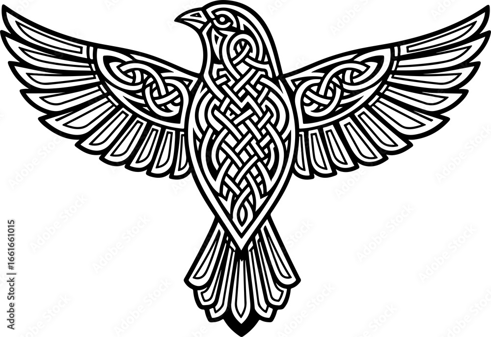 Obraz premium Black and White Bird Vector Illustration Minimalist Line Art Silhouette