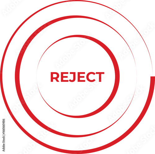 Red reject circular stamp warning icon transparent background