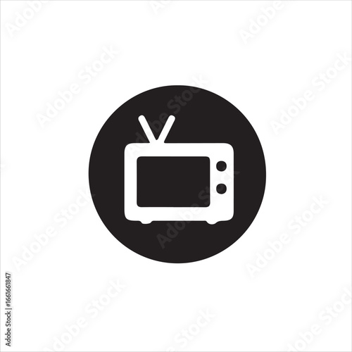 Retro television icon isolated on white background in simple flat style