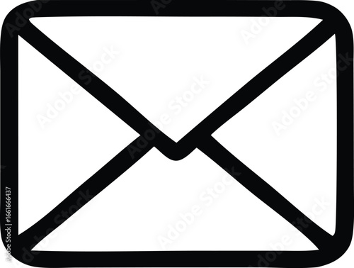 Simple hand-drawn envelope icon a classic symbol for communication mail and messaging concepts clear and bold outline
