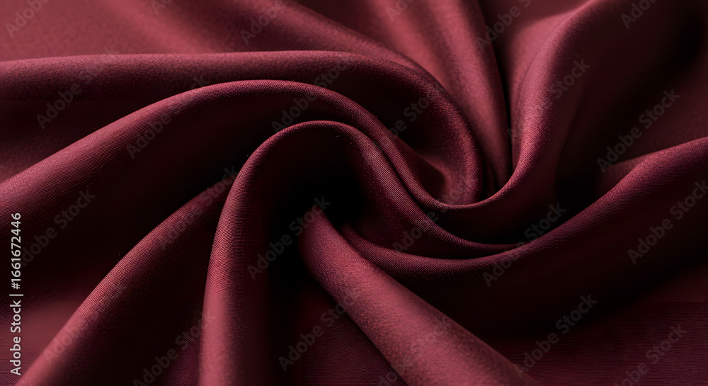 Obraz premium Crimson Velvet Drape: A detailed shot of luxurious burgundy fabric, its soft folds and shadows showcasing its high quality and inviting texture.