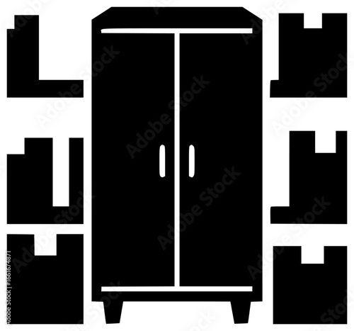 Luxurious wardrobe in a room with clothes scattered around old antique furniture and mirror