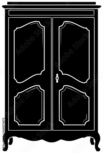 Luxurious wardrobe in a room with clothes scattered around old antique furniture and mirror