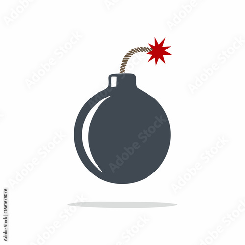 Classic round bomb illustration with a lit sparking fuse representing danger and threat