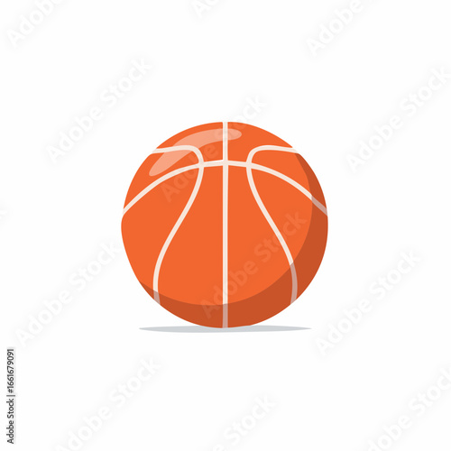 Orange Basketball with White Lines Isolated on White Sport and Recreation Equipment