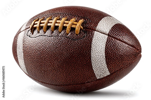 american football set separately on flawless foundation displaying defined perimeters