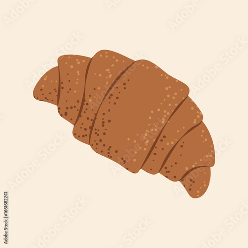 Freshly baked croissant, perfect for breakfast menus, bakery ads, or coffee shop designs.