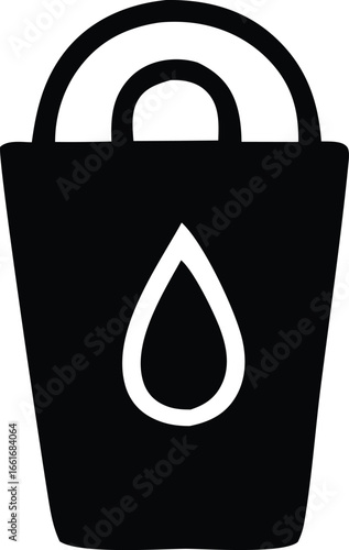 Iconic symbol of a bucket filled with water depicting cleanliness hygiene and water conservation efforts vital for daily life and environmental responsibility