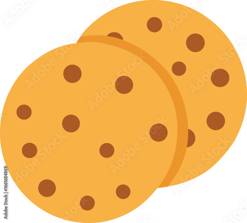 Homemade Chocolate Chip Cookies Illustration Flat