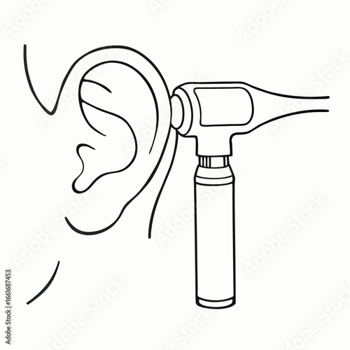 Medical ear otoscope for hearing check-up and diagnostics  for world health day and medical awareness initiatives