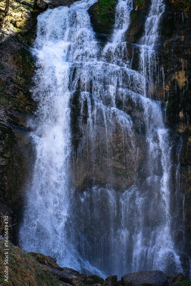 Fototapeta premium View of one of the cascading waterfalls in the park Wasserloch-Klamm-Palfau, Styria, Austria